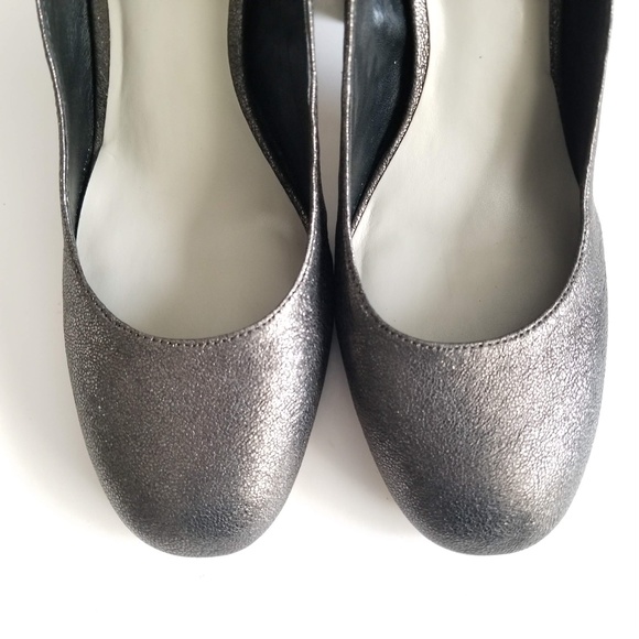 1.STATE Womens Makal Flared Heel Pumps Silver Shoe - Picture 7 of 12
